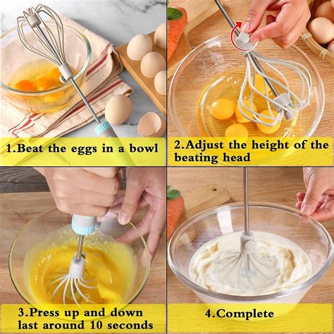 Hand Push Whisk Semi Automatic Egg Whisk Versatile Milk Frother For