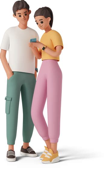 3d Young Couple Walking With Dog Png Svg