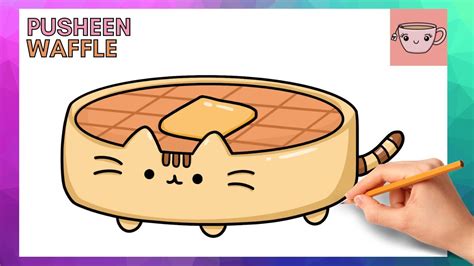 How To Draw Pusheen Cat Waffles Cute Easy Step By Step Drawing