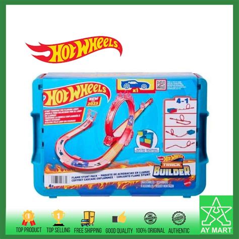 Hot Wheels Fire Themed Multifunction Track Building Set Stack And Store Track Set And 1 Hot