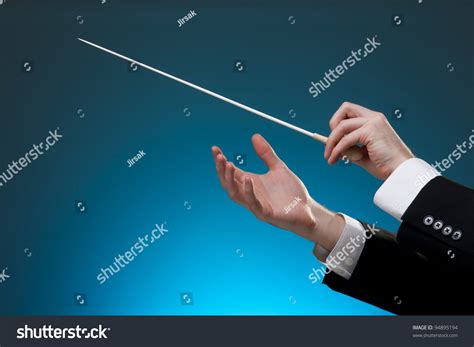 Male Orchestra Conductor Hands One Baton Stock Photo 94895194 ...