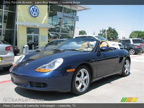 Lapis Blue Metallic 2001 Porsche Boxster Savanna Beige Interior