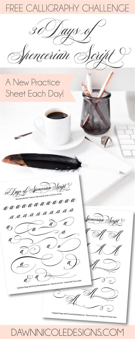 30 Days of Spencerian Script Practice Worksheets. A new free Spencerian ...