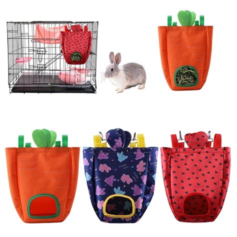 Hanging Large Capacity Hanging Hay Feeding Bag Less Wasted Carrot Shape