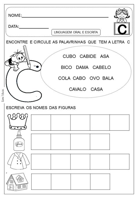 Atividades Com A Letra C Para O 1o Ano - Atividades letra C - para imprimir - Dani Educar