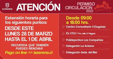 Municipalidad De La Serena On Twitter RECUERDA Desde El 28 De Marzo