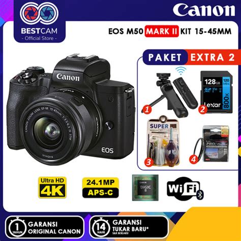 Promo Canon Eos M50 Mark Ii Kit 15 45mm Mirrorless Digital Camera