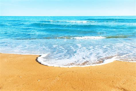 Tropical Beach With Sand And Sea Wave At Background And Picture For ...