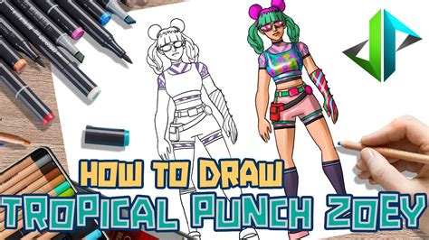 Drawpedia How To Draw New Tropical Punch Zoey Skin From Fortnite