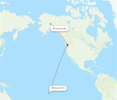 All Flight Routes From Papeete To Fairbanks PPT To FAI Flight Routes