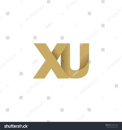 Initial Letters Xu Overlapping Fold Logo Brown Royalty Free Stock