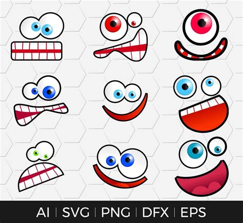 Funny Face Svg Cute Face Svg File Faces Vector Png Dxf Eps Emoji