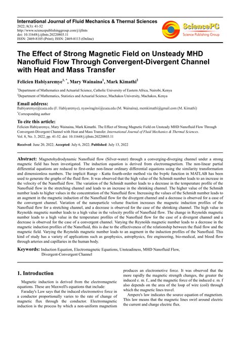 Pdf The Effect Of Strong Magnetic Field On Unsteady Mhd Nanofluid