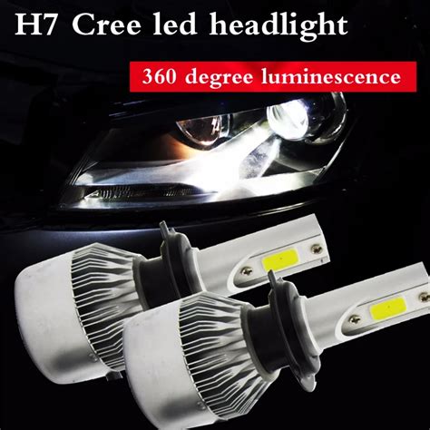 H K Cob Led Car Auto Headlight Kit W X Lm Super White