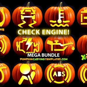 Pumpkin Carving Stencils Check Engine Light - Etsy