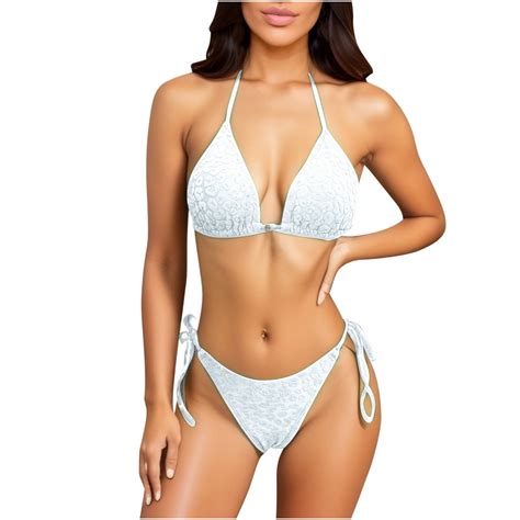 Tmoyzq Women S Piece Triangle Bikini Sets Halter Bikini Top Swimsuits