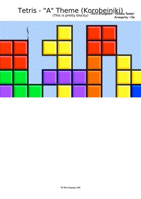 Tetris - "A" Theme (Korobeiniki) Sheet music for Piano, Contrabass ...