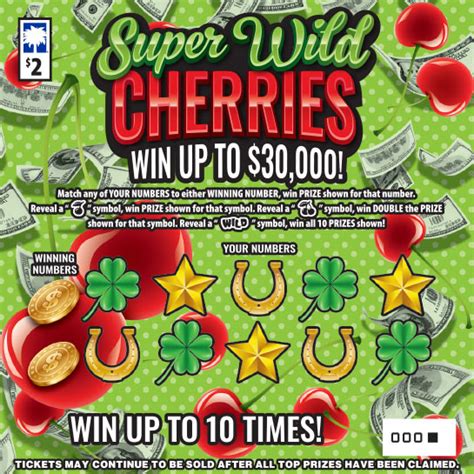 1467 Super Wild Cherries South Carolina Lottery