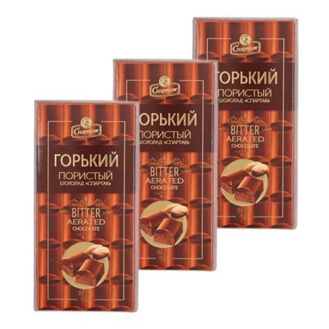 Горький шоколад Спартак: элитный 56, 72, 90 процентов какао; продукция ...