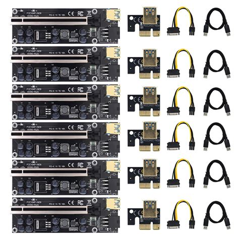 6 A 10 Piezas VER009 USB3 0 PCI E Riser VER 009S PLUS Express 1X 4x8x