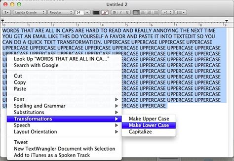 Convert Upper Case To Lower Case Text And Vice Versa On Mac