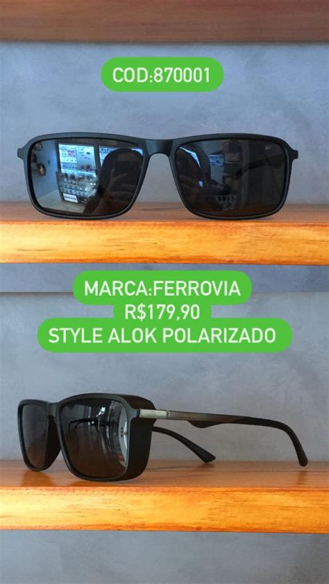 Óculos De Sol Masculino Style Alok Polarizado Preto Ferrovia 870001