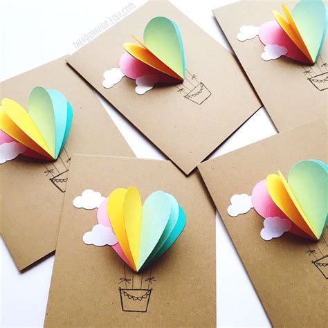 Rainbow Heart Hot Air Balloon Card Artofit