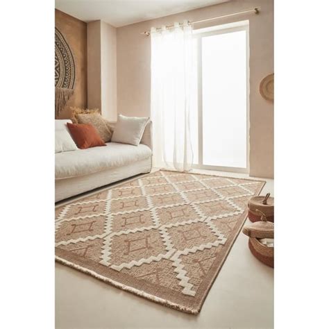 Tapis intérieur extérieur aspect jute à motif géométrique NAZAR RUGS