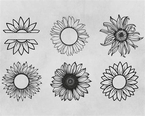 20 Sunflower Svg Bundle Flower Svg Bundle Digital Download Etsy