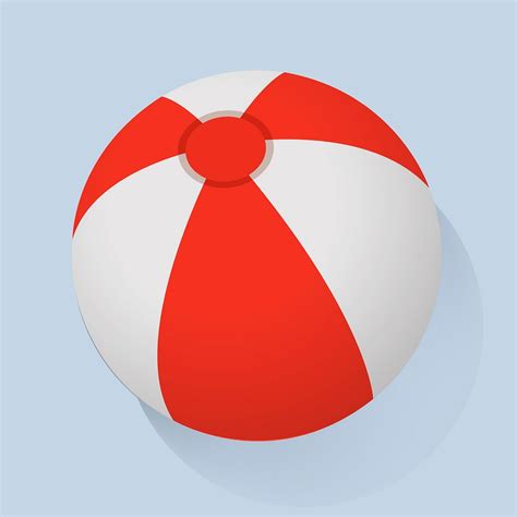 Red and White Beach Ball | Premium Vector - rawpixel