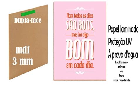 Placa A5 Nem todos os dias são bons Elo7 Produtos Especiais