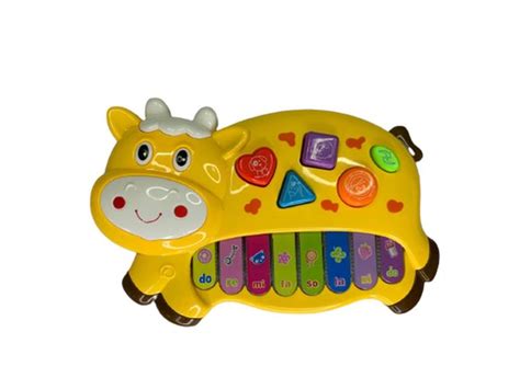 Brinquedo Piano Teclado Brinquedo Infantil Sons Vaquinha Amarela