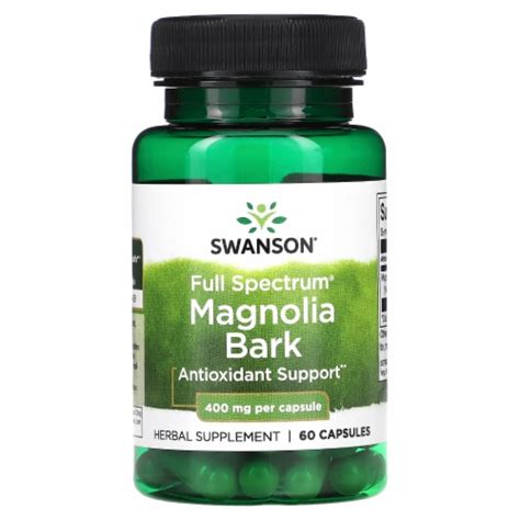 Swanson Full Spectrum Magnolia Bark 400 Mg 60 Capsules 60 Count