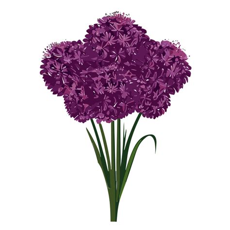 Allium Flower Bouquet Ai Generative Png