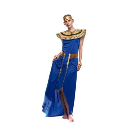 Disfraz De Egipcia Azul Tipo Cleopatra Faraona Para Carnaval Vestido