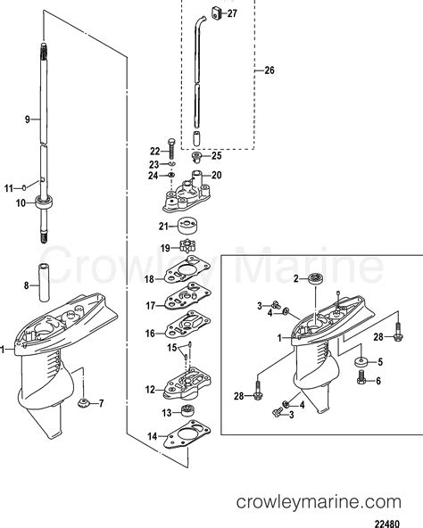 Gear Housing Assembly Driveshaft Outboard M F Zk