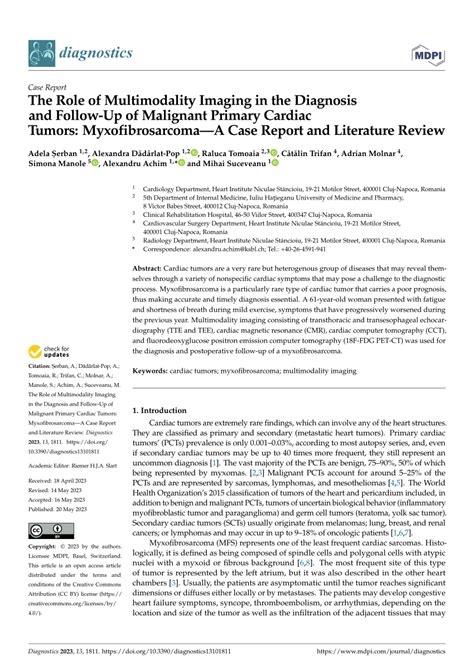 Pdf The Role Of Multimodality Imaging In The Diagnosis And Follow Up