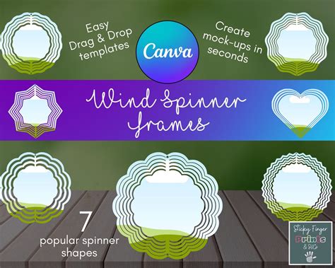 Wind Spinner Custom Editable Template Drag And Drop Canva Frames Bundle