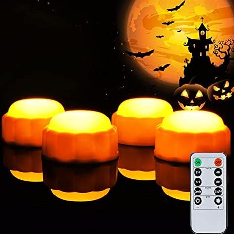 Amazon HOME MOST 4 Pack Halloween LED Pumpkin Lights Battery