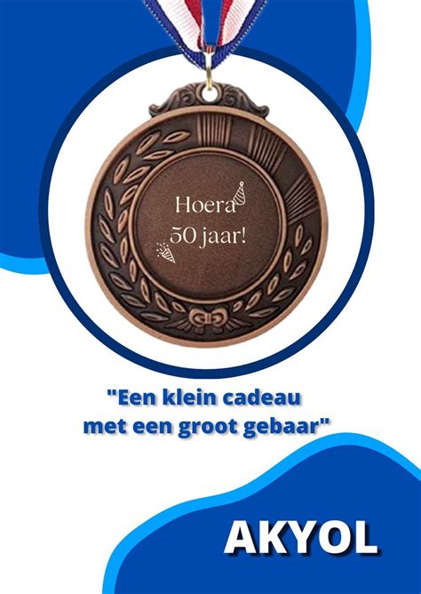 Akyol Hoera 50 Jaar Medaille Bronskleuring Hoera 50 Jaar Abraham