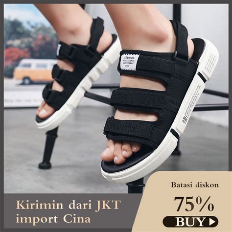 Jual Cod Kirim Hari Ini Import Sandal Pria Tali Beiakang