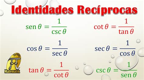 Identidades Trigonom Tricas Rec Procas Identidades Trigonom Tricas