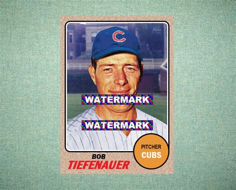 Bob Tiefenauer Chicago Cubs Custom Baseball Card Style Etsy