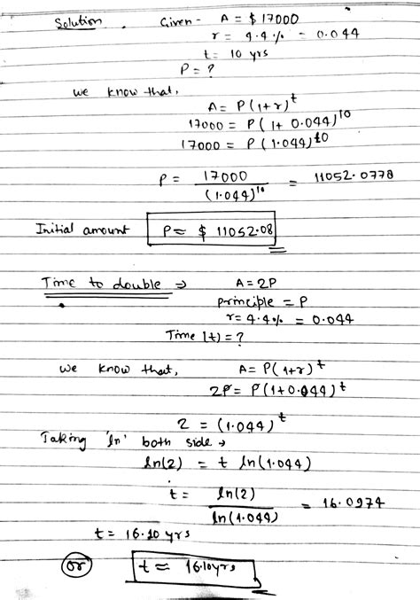 Solved Find The Missing Values Assuming Continuously Compounded