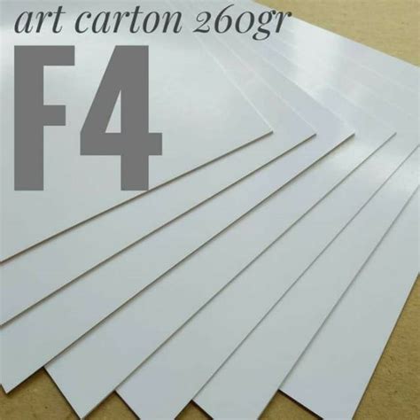 Jual Kertas Art Carton 260 Gsm Karton Glossy Uk F4 50 Lembar