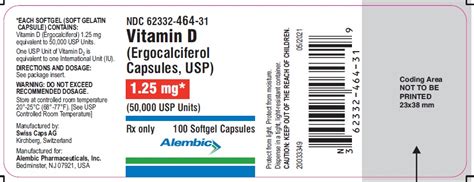 Ndc Package Ergocalciferol Capsule Oral