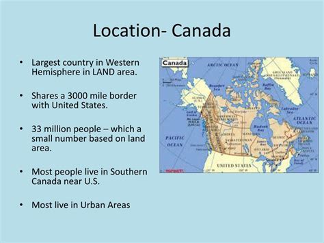 Ppt Location Climate Natural Resources And Population Of Canada