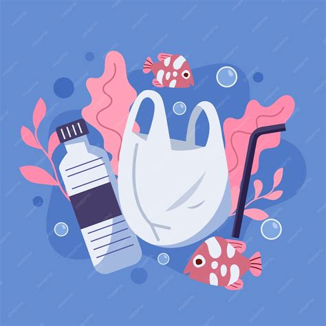 Free Vector | Hand drawn ocean plastic pollution illustration