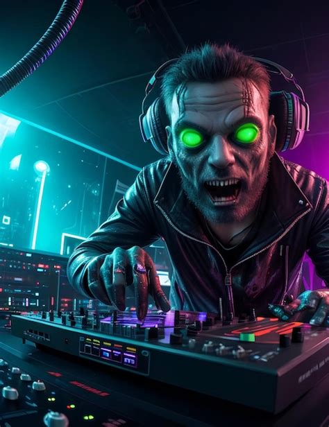 Premium Photo The Zombie Dj The Electronic Music Of The Other World