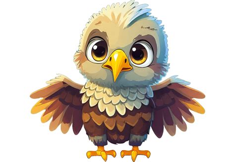 Cute Baby Eagle Cartoon With Open Wings Graphic By Ava Ito · Creative